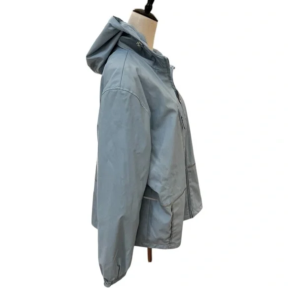 Black Dog Light Blue Women’s XL Raincoat Full Zip Hood Adjustable Wrist - Picture 4 of 9